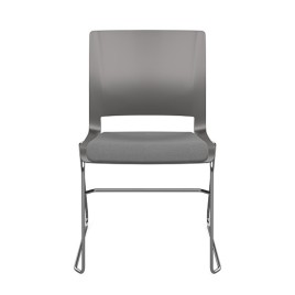 SitOnIt Rio Multipurpose Stackable Chair in Gray with Padded Seat