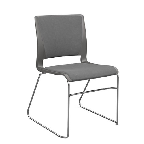 SitOnIt Rio Multipurpose Stackable Chair in Gray with Padded Seat and Back-1