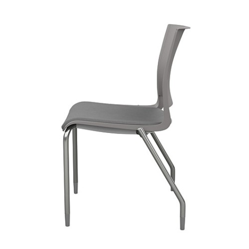 SitOnIt Rio Multipurpose Stackable Chair with Padded Seat, Gray, 4 Legs-4