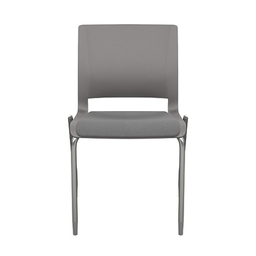 SitOnIt Rio Multipurpose Stackable Chair with Padded Seat, Gray, 4 Legs