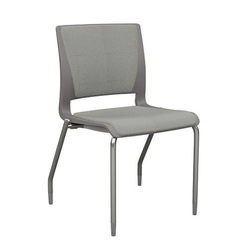 Rio Multipurpose Stackable Chair by SitOnIt with Padded Seat and Backrest, Gray, 4 Legs-1