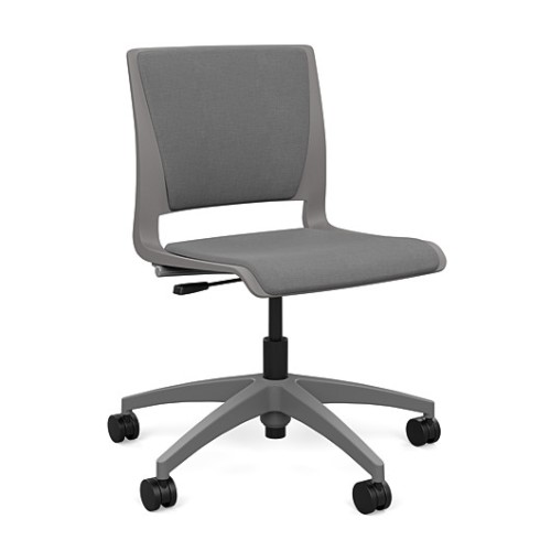 SitOnIt Rio Short Term Work Chair in Grey with Soft Seat and Backrest-1