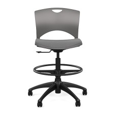 SitOnIt OnCall Light Task Stool in Gray with Padded Seat