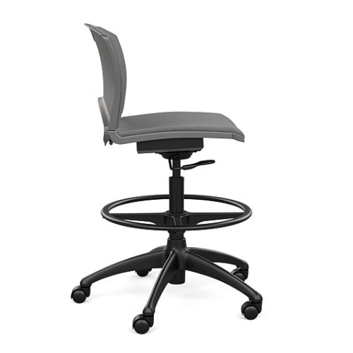 SitOnIt OnCall Light Task Stool in Grey with Padded Seat and Back-2