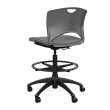 SitOnIt OnCall Light Task Stool in Grey with Padded Seat and Back-3