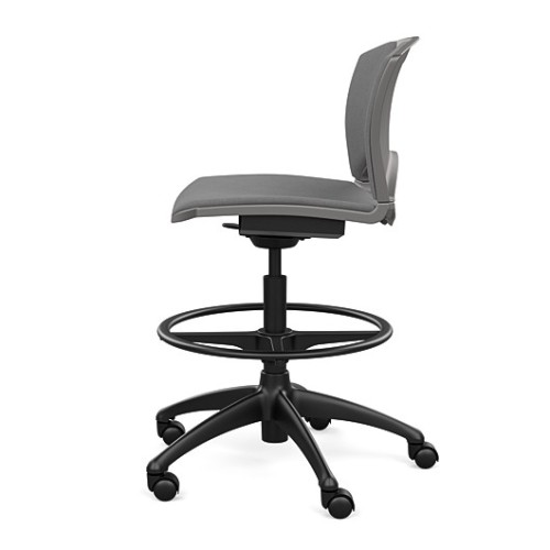 SitOnIt OnCall Light Task Stool in Grey with Padded Seat and Back-4