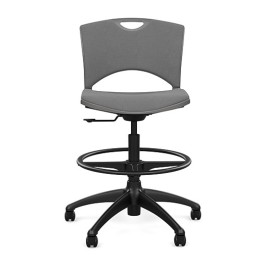 SitOnIt OnCall Light Task Stool in Grey with Padded Seat and Back