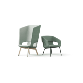 Single chair with high back TWIST&SIT Soft from Narbutas in light green with dimensions 80x78x128 sm and back height 39 cm