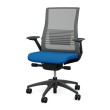 SitOnIt Vectra task chair with high back, mesh back, blue fabric seat, grey frame, on wheels-6