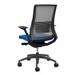 SitOnIt Vectra task chair with high back, mesh back, blue fabric seat, grey frame, on wheels-4