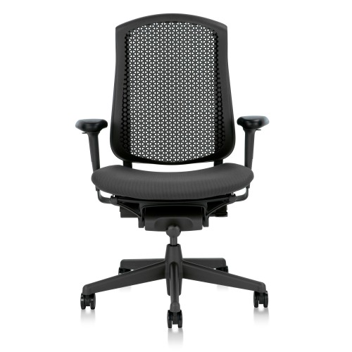 Celle - office chair, on castors, graphite color, grey