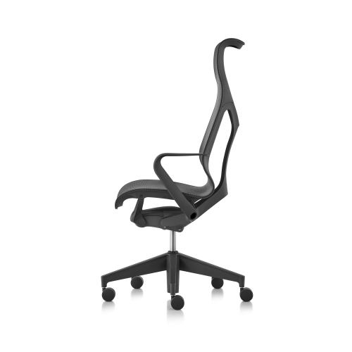 Cosm - office chair on castors, high back, graphite color-1