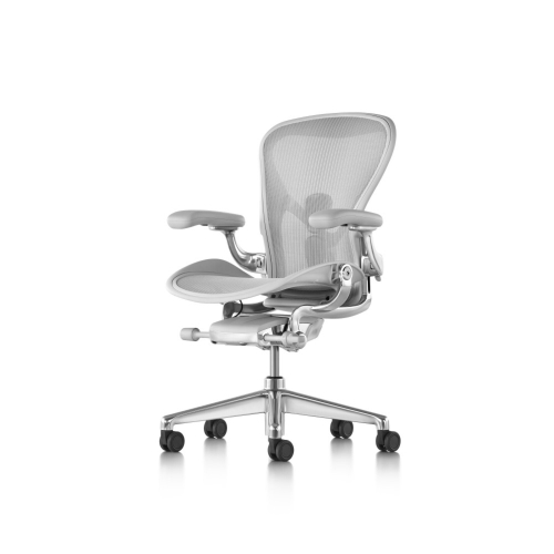 Herman Miller Aeron Remastered - Office Chair, Size C, Grey Color and Grey Base | Offices-1