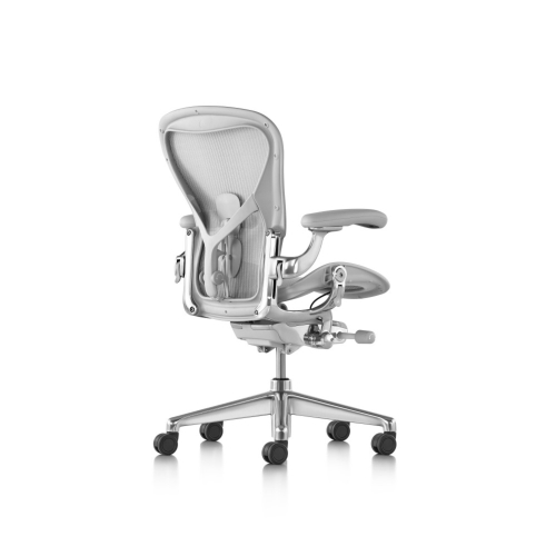 Herman Miller Aeron Remastered - Office Chair, Size C, Grey Color and Grey Base | Offices-3