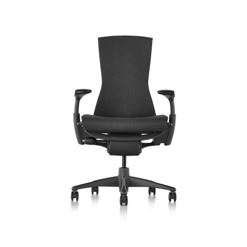 Embody office chair, on castors, graphite frame, black fabric, 3014