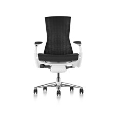 Embody office chair, on castors, white frame, black fabric, 3513