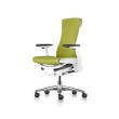 Embody office chair, on castors, white frame, green apple fabric - 1HA10-2