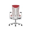 Embody office chair, on castors, white frame, red fabric, 1HA07-2