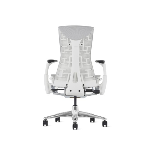 Embody office chair, on castors, white frame, grey fabric, mineral - 3SY09-1