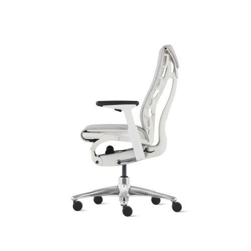 Embody office chair, on castors, white frame, grey fabric, mineral - 3SY09-2