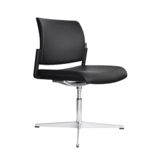 Narbutas AURA, Visitor Chair, Black Backrest Upholstered From Both Sides, Chrome Plated Steel Frame | Desk Work
