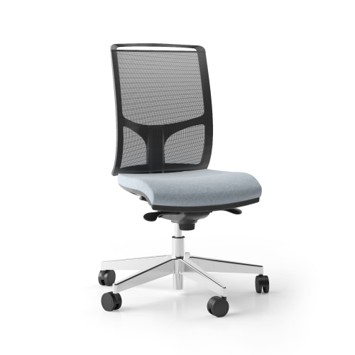 Narbutas DIVA - Task Chair, Synchro Mechanism, Polished Aluminium Base, Polyamide Castors | Offices