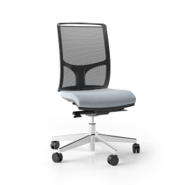 Narbutas DIVA - Task Chair, Synchro Mechanism With Tension, Polished Aluminium Base, Rubber Castors | Adjustable Comfort