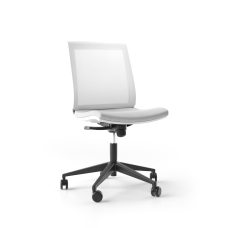 Narbutas EVA - Task Chair, Color White, 5 Star Black Nylon Base With Strenghtening Steel Cone, Rubber Castors | Office & Home