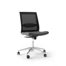 Narbutas EVA - Task Chair, Color Black, Lumbar Support, 5 Star Diecast Polished Aluminium Base, Polyamide Castors | Workstations