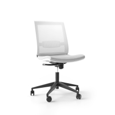 Narbutas EVA - Task Chair, Color White, Lumbar Support, 5 Star Black Nylon Base With Strenghtening Steel Cone, Rubber Castors | Work Chair