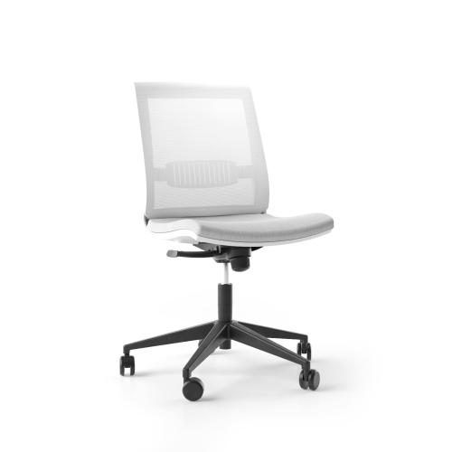 Narbutas EVA - Task Chair, Color White, Lumbar Support, 5 Star Black Nylon Base With Strenghtening Steel Cone, Rubber Castors | Work Chair