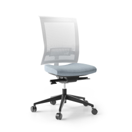 Narbutas EVA.II  - Task chair, Blue Fabric, Grey Mesh, Black Plastic Base With Fibreglass, Rubber Castors | Lightweight Design