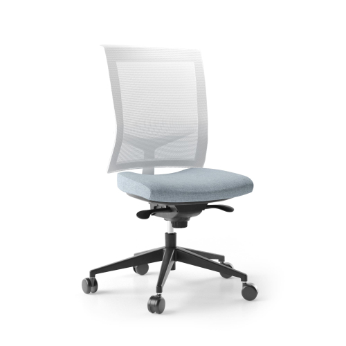 Narbutas EVA.II - Task chair, Blue Fabric, Grey Mesh, Black Plastic Base With Fibreglass, Polyamide Castors | Office & Home