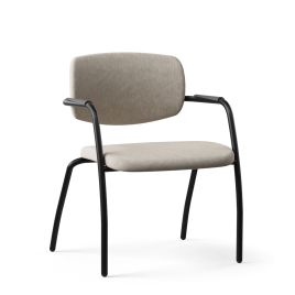 Narbutas GAMA - Four - Legged visitor Chair, Steel Frame, Integrated Armrests With Plastic Finish | Executive Offices