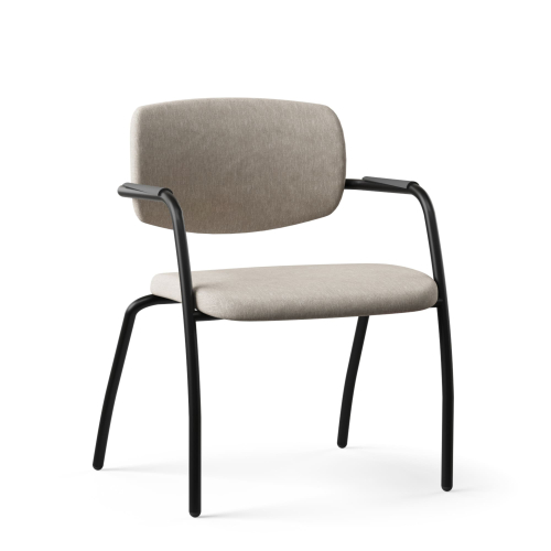 Narbutas GAMA - Four - Legged visitor Chair, Steel Frame, Integrated Armrests With Plastic Finish | Executive Offices