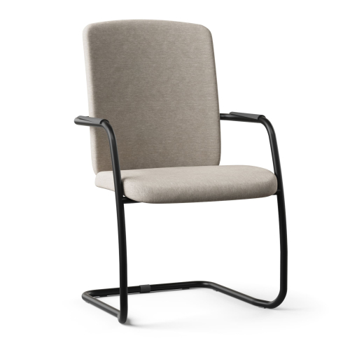 Narbutas GAMA - Cantilever Visitor Chair, Color Beige, Steel Frame, Integrated Armrests With Plastic Finish | Business Centers