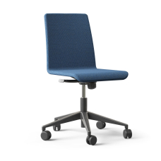 Narbutas MOON - Task Chair, Color Blue, Black Plastic Base, Polyamide Castors | Office & Home