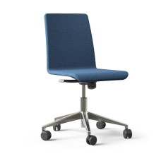 Narbutas MOON - Task Chair, Color Blue, Polished Aluminium Base, Polyamide Castors | Offices