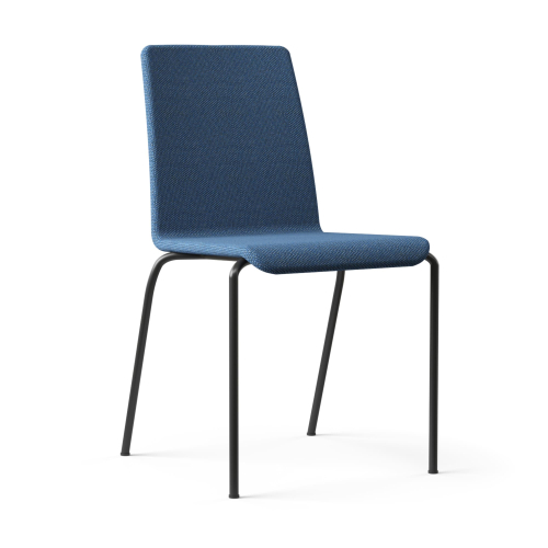 Narbutas MOON - Conference Chair, Color Blue, Upholstered Backrest And Seat, Powder-Coated Steel 4-leg Frame | Office Reception & Meetings