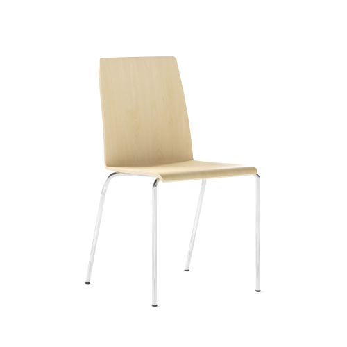 Narbutas MOON - Conference Chair, Color Beige, Chromed Steel 4-leg Frame | Event Rooms