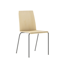 Narbutas MOON - Conference Chair, Color Beige, Powder-Coated Steel 4-leg Frame | Sleek Professional Look