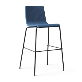 Narbutas MOON - High Chair, Color Blue, Upholstered Backrest And Seat, Powder-Coated 4-leg Steel Frame | Ergonomic Back