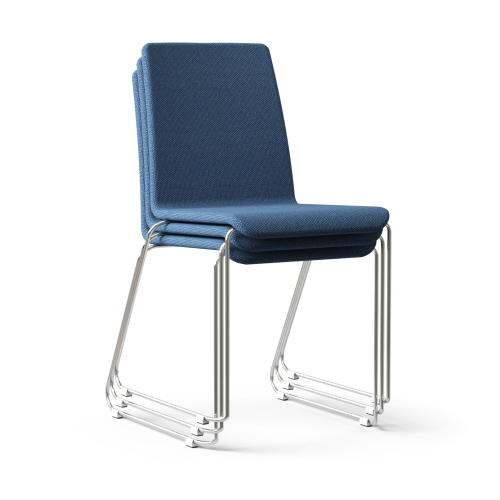 Narbutas MOON - Conference Chair, Color Blue, Upholstered Backrest And Seat, Chrome-Plated Wire Steel Frame, 3 units | Conference Areas