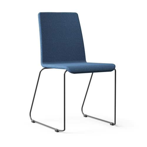 Narbutas MOON - Conference Chair, Color Blue, Upholstered Backrest And Seat, Powder-Coated Steel 4-leg Frame | Corporate Use