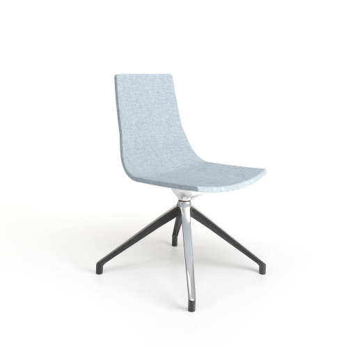 Narbutas NORTH CAPE - Visitor Chair, Color Blue, Upholstered Seat And Backrest, 4-leg Base With polished Aluminium Top | Offices