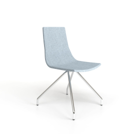 Narbutas NORTH CAPE - Visitor Chair, Color Blue, Upholstered Seat And Backrest, Chromed 4-leg Steel Frame Base | Business Spaces