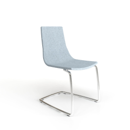 Narbutas NORTH CAPE - Visitor Chair, Color Blue, Upholstered Seat And Backrest, Chromed Cantilever Steel Frame Base | Hotels & Offices