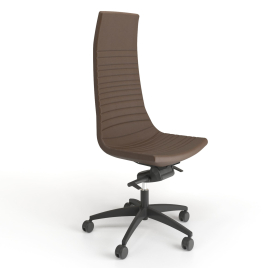 Narbutas NORTH CAPE - Executive Chair, Brown Fabric, Black Plastic Base With Fiberglass, Rubber Castors | Corporate Offices