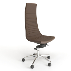 Narbutas NORTH CAPE - Executive Chair, Brown Fabric, Polished Aluminium Base, Polyamide Castors | Corporate Environments