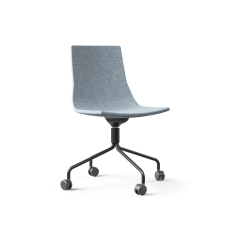 Narbutas NORTH CAPE - Visitor Chair, Blue Fabric, Pyramid Type Powder-Coated Wire Steel With Polyamide Hollow Castors | Lounges